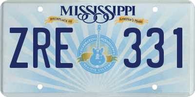 MS license plate ZRE331