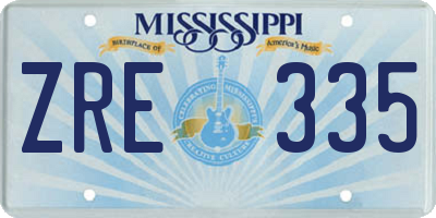 MS license plate ZRE335