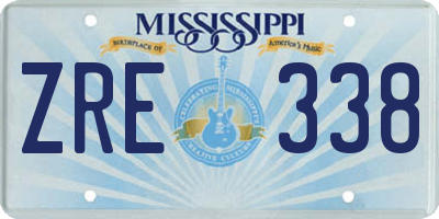 MS license plate ZRE338