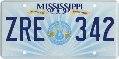 MS license plate ZRE342