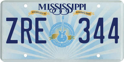 MS license plate ZRE344