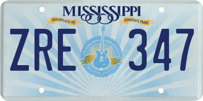 MS license plate ZRE347
