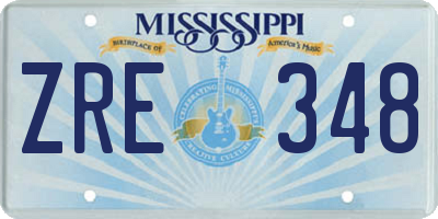 MS license plate ZRE348