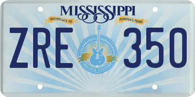 MS license plate ZRE350