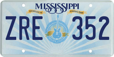 MS license plate ZRE352