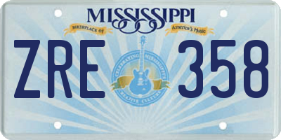 MS license plate ZRE358