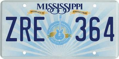 MS license plate ZRE364