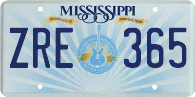 MS license plate ZRE365