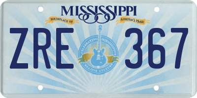 MS license plate ZRE367