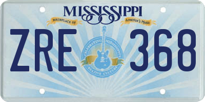 MS license plate ZRE368