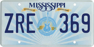 MS license plate ZRE369