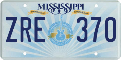 MS license plate ZRE370