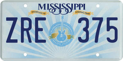 MS license plate ZRE375