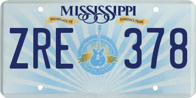 MS license plate ZRE378