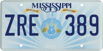 MS license plate ZRE389