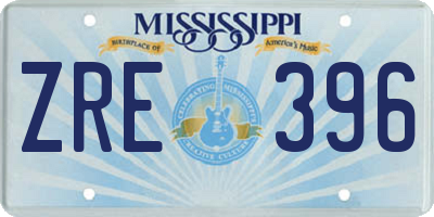 MS license plate ZRE396