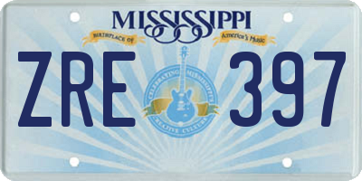 MS license plate ZRE397