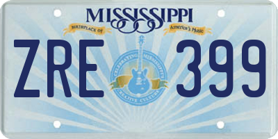 MS license plate ZRE399