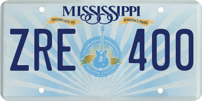 MS license plate ZRE400