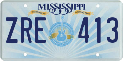 MS license plate ZRE413