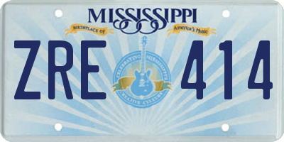 MS license plate ZRE414