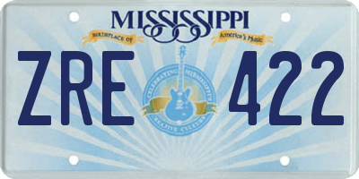 MS license plate ZRE422
