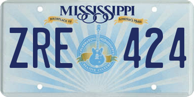 MS license plate ZRE424