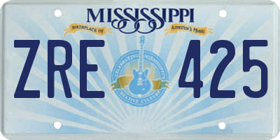 MS license plate ZRE425