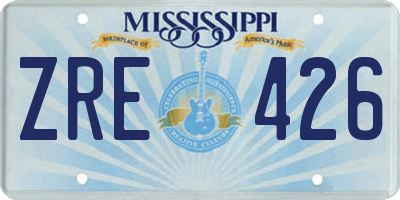 MS license plate ZRE426