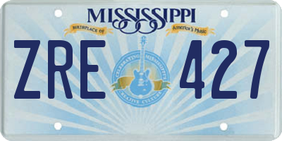 MS license plate ZRE427