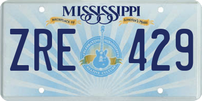 MS license plate ZRE429