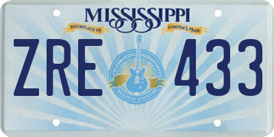 MS license plate ZRE433