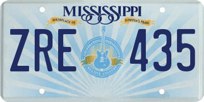 MS license plate ZRE435