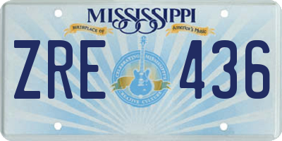 MS license plate ZRE436