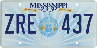 MS license plate ZRE437