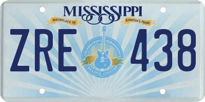 MS license plate ZRE438
