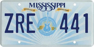 MS license plate ZRE441