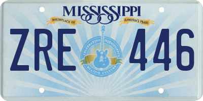 MS license plate ZRE446