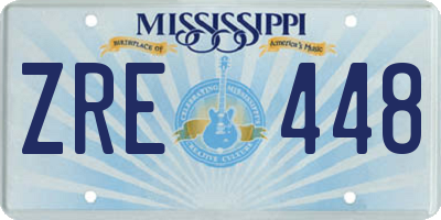 MS license plate ZRE448