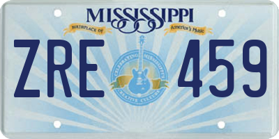 MS license plate ZRE459
