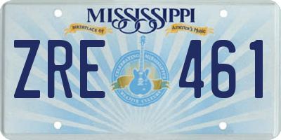 MS license plate ZRE461