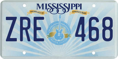 MS license plate ZRE468