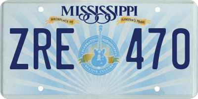 MS license plate ZRE470