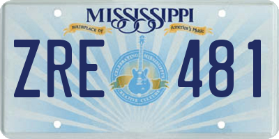 MS license plate ZRE481