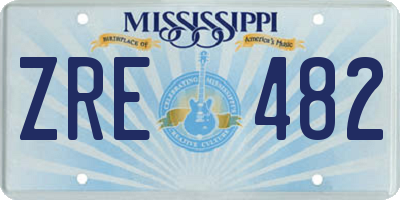 MS license plate ZRE482