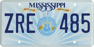 MS license plate ZRE485