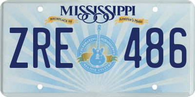 MS license plate ZRE486