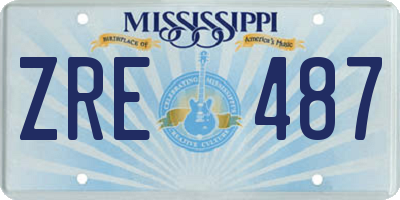 MS license plate ZRE487