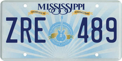 MS license plate ZRE489
