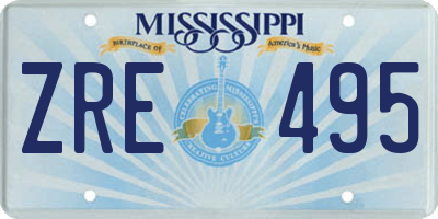 MS license plate ZRE495